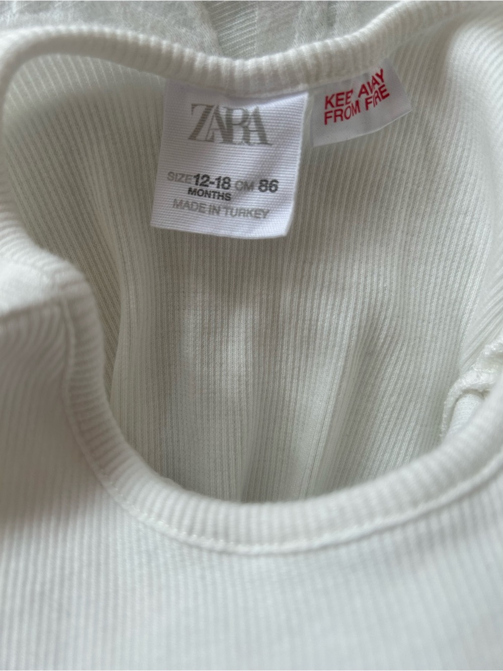 Zara White Ruffle Ribbed One-Piece Bodysuit - Picture 4 of 4